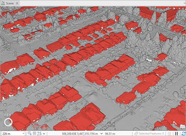 Input point cloud dataset with the predicted class codes