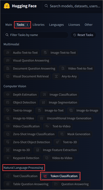 Entity Recognition models on the model hub