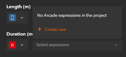 Choose an Arcade expression or create new