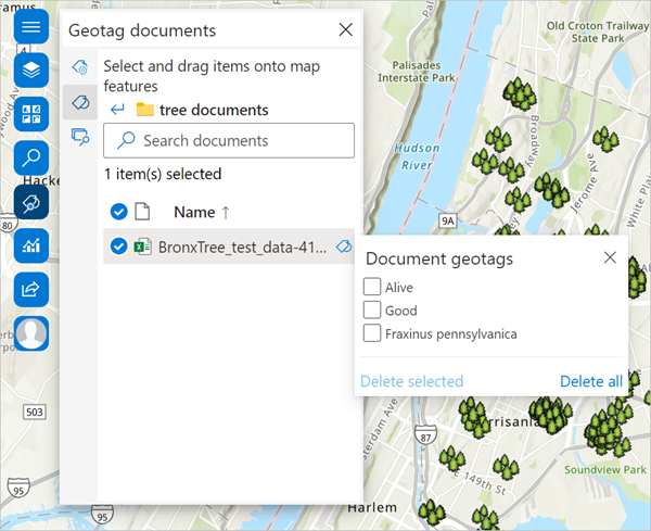 Tagged document with available tags