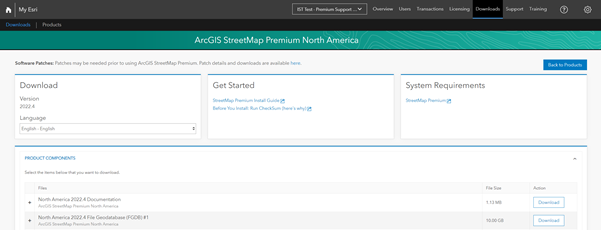 My Esri StreetMap Premium data files to download
