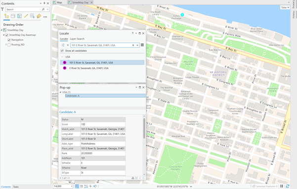 Geocode in Savannah, Georgia