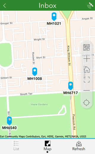 Map tab for spatial filtering