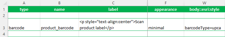 Barcode question type in XLSForm