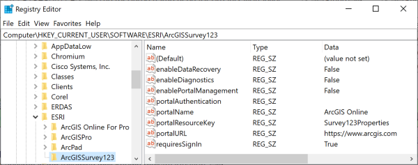 Registry keys and values