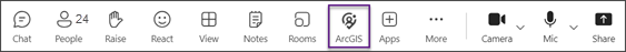 Microsoft Teams meeting ribbon with the ArcGIS tab