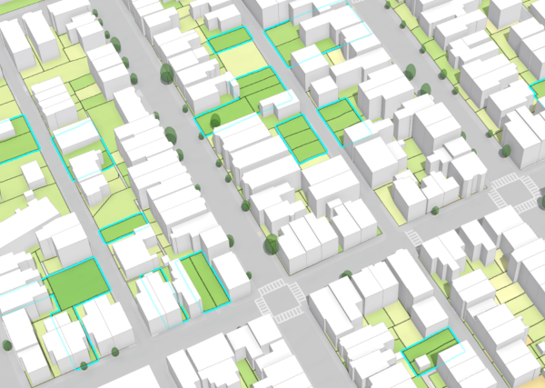 Parcels visualized by suitability score Parcels visualized by suitability score