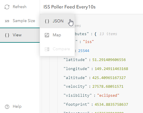 JSON view option