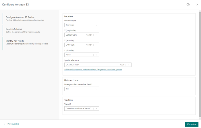 Identify key fields in the data source