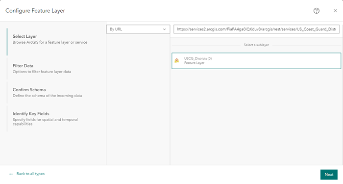 Configure the data source to the feature layer used for enrichment.