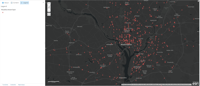 Stream layer using simple renderer viewed in a web map