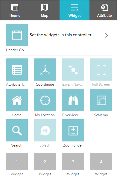 Add widgets—ArcGIS Web AppBuilder | Documentation