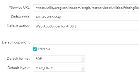 Print widget—ArcGIS Web AppBuilder