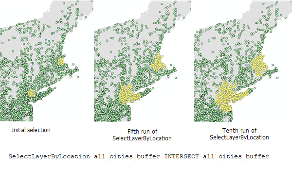 Seleccionar capa por ubicación usando INTERSECT