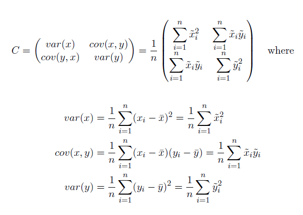 Cálculos matemáticos detrás de la herramienta Elipse de desviación estándar Cálculos matemáticos detrás de la herramienta Elipse de desviación estándar