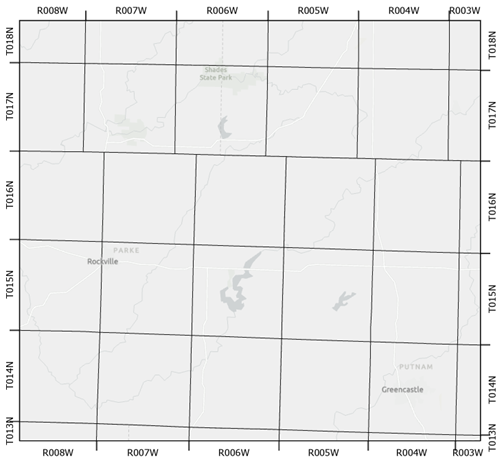 Ejemplo de cuadrícula personalizada basada en datos de término municipal y rango