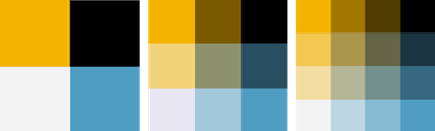 Esquemas de colores bivariantes de diversos tamaños de cuadrícula Esquemas de colores bivariantes de diversos tamaños de cuadrícula