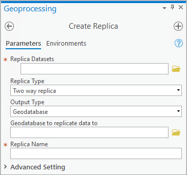 Herramienta de geoprocesamiento Crear réplica