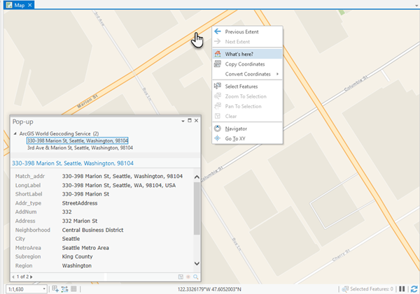 Identificar direcciones y lugares en el mapa