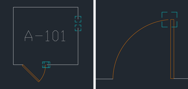 Formas abiertas marcadas por Indoors for AutoCAD