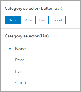 Selector de categorías