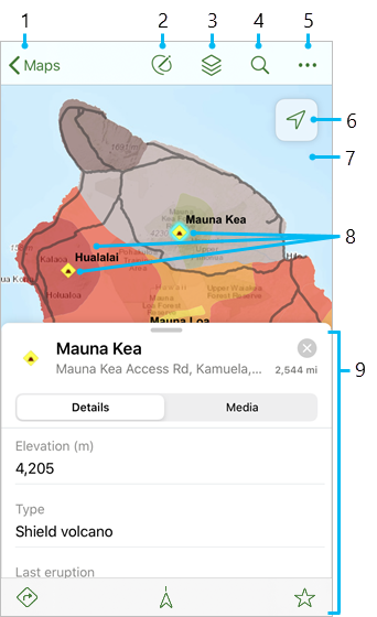 Mapa con llamadas