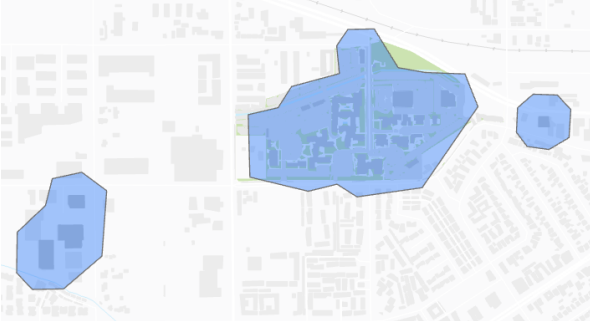 Zona de rastreo alrededor de las instalaciones