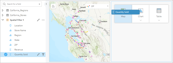 Mapa que utiliza el dataset de resultados Cantidad vendida