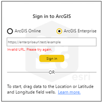 Mensaje de error de inicio de sesión de ArcGIS Enterprise