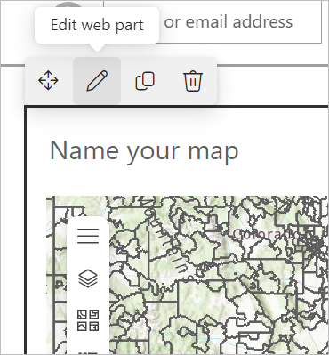 Botón Editar elemento web en un mapa de SharePoint