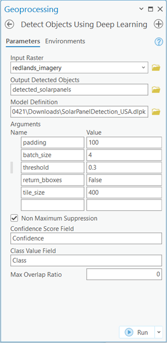 Pestaña Parámetros de Detectar objetos con aprendizaje profundo Pestaña Parámetros de Detectar objetos con aprendizaje profundo