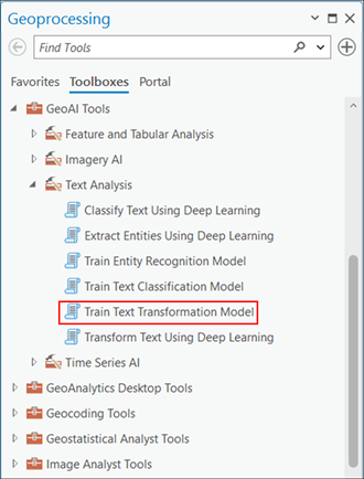 Herramienta Entrenar un modelo de transformación de texto