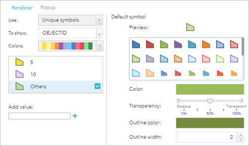 Configuración del renderizador del parámetro de salida de geoprocesamiento