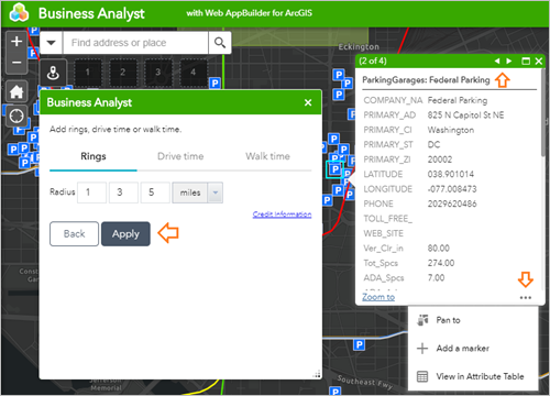 Visualizar informes con el widget de Business Analyst