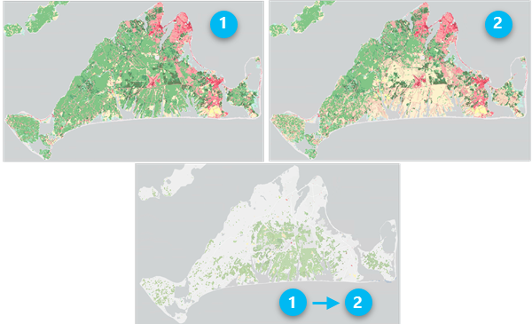 Détection des changements catégoriels avec changement de l’occupation du sol