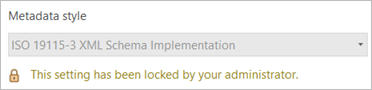 Option de style de métadonnées verrouillée par l’administrateur