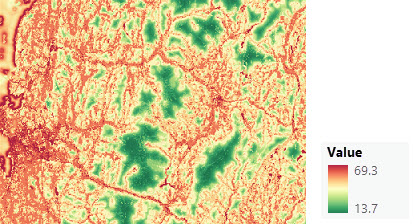 Carte de la surface de coût