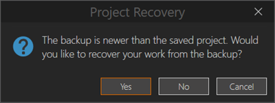 Invite Project Recovery (Récupération de projet)