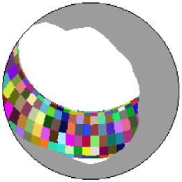 Exemple de superposition d’un champ de vision à une carte d’ensoleillement Exemple de superposition d’un champ de vision à une carte d’ensoleillement