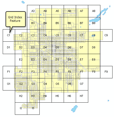 Exemple d’entité d’index du quadrillage Exemple d’entité d’index du quadrillage