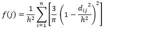 Fonction de noyau basée sur la fonction de noyau quartique