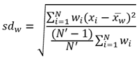 Equation de l'écart type pondéré