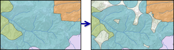 Zones à moins de 800 mètres des cours d'eau