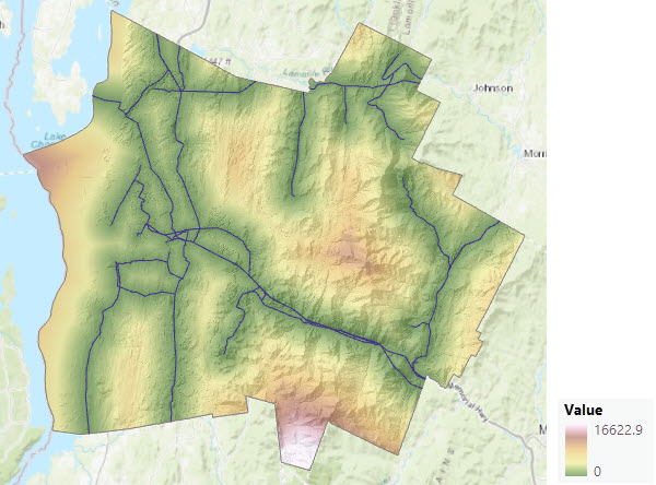 Carte d’une distance en ligne droite à partir de lignes électriques