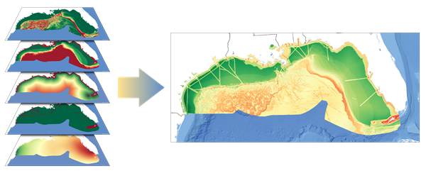 Couches empilées et une carte