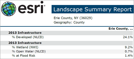 Rapport Landscape Summary (Résumé de paysage)