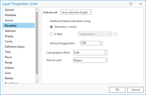 Configurez l’élévation des entités dans la boîte de dialogue Layer Properties (Propriétés de la couche).