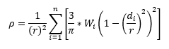 Formule de calcul de la densité