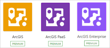 Trois icônes de connecteur ArcGIS