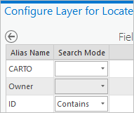 Fenêtre Configurer la couche pour la localisation